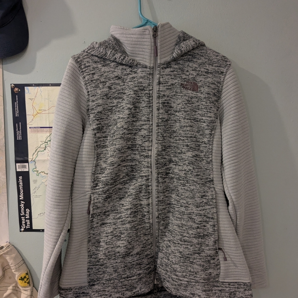 The North Face Gray fleece zip-up with hood